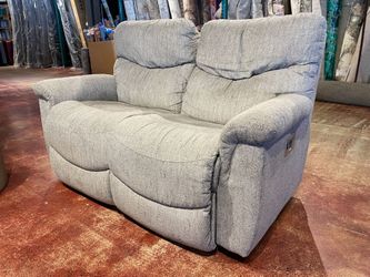 LA-Z-BOY James Grey Power Recliner Loveseat w/ Remote