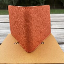 Louis Vuitton Orange Taurillon Leather Slender Wallet M81547 VIRGIL ABLOH LV