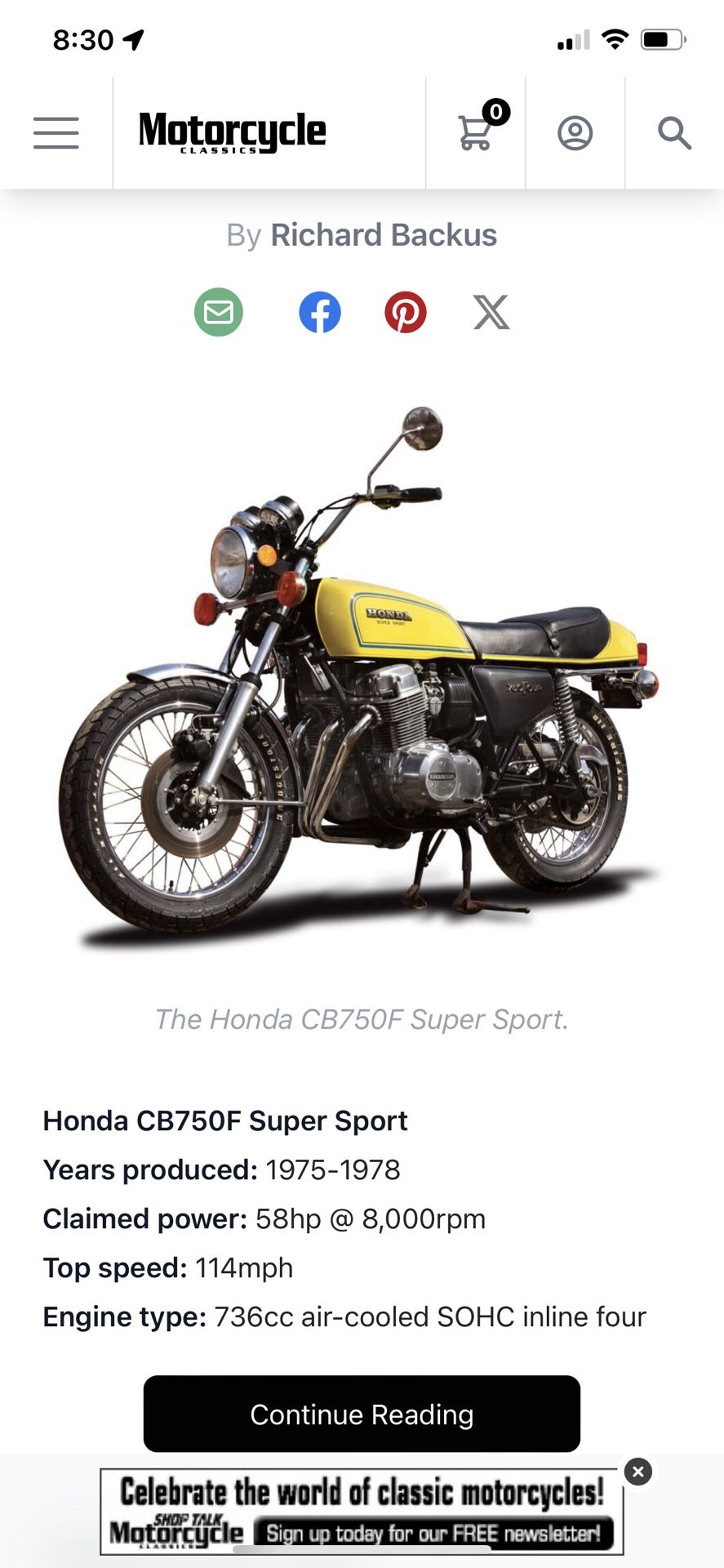 Bike Honda Cb 750 Four Super Sport 1977 1977 Honda CB750