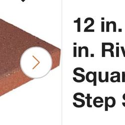 River Red Square Concrete Step Stone