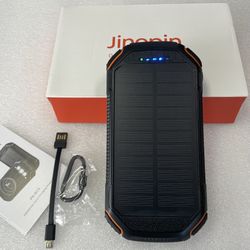 Solar Power Bank 36000mAh with Built in Wireless Charging 