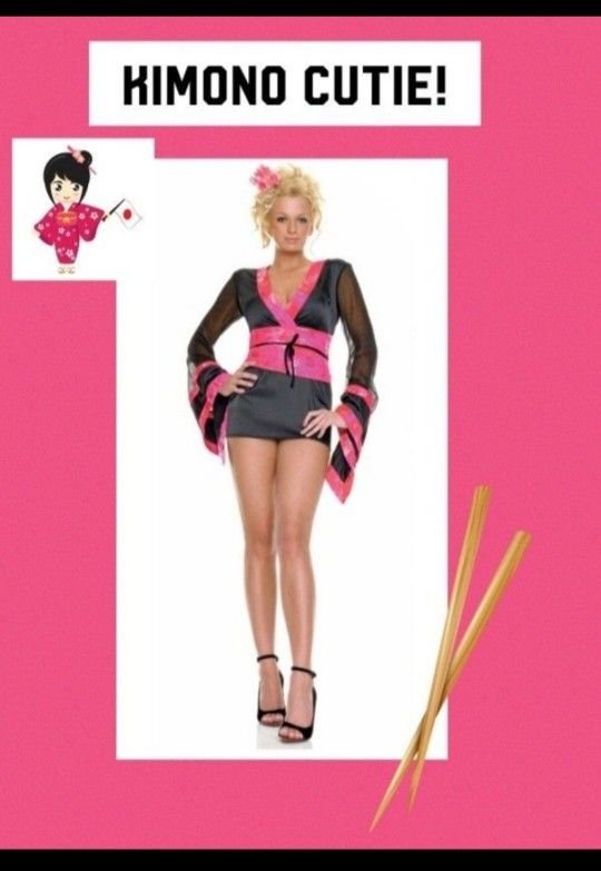 LEG AVENUE "KIMONO CUTIE!" WOMENS COSTUME SIZE LARGE NEW!
