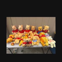 Lot Of Winnie The Pooh Plushy Collection Some Vintage All Sizes Make Offer 