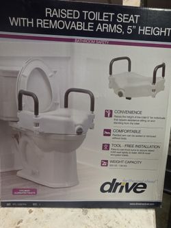Drive Medical Universal Fit Elevated 5" Raised Toilet Seat 