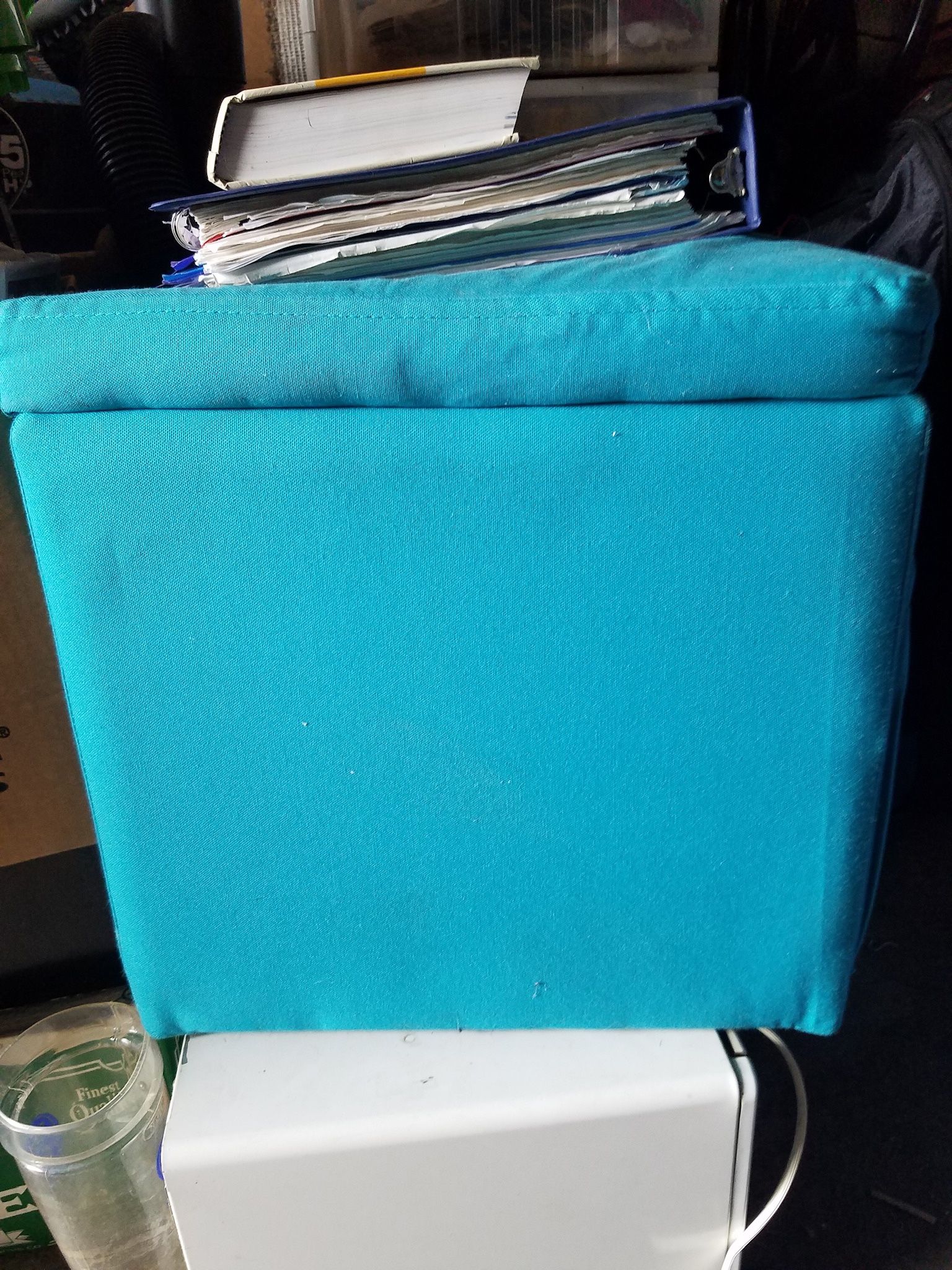 Teal Turquoise Storage Ottoman