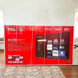HD365 85” TCL smart 4k Roku led tv Floor Model Display 