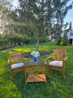 Bamboo Rattan Bistro Set