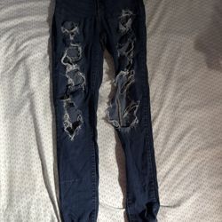 Size 3, Fashion Nova, Dark Wash Ripped Jeans