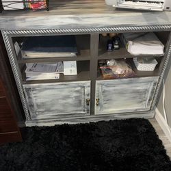 Hand Painted Wood Cabinet Tv Stand Buffet Storage