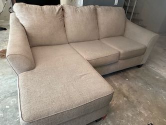 Beige Fabric Sofa with Chaise