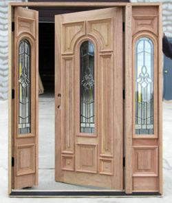 Solid Wood Entry Door with Sidelights