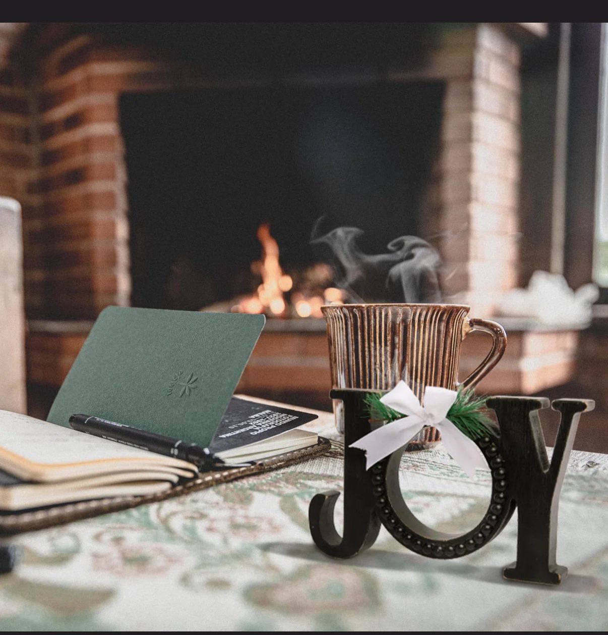 Farmhouse Rustic Wooden Freestanding JOY Sign Decorations With Beaded