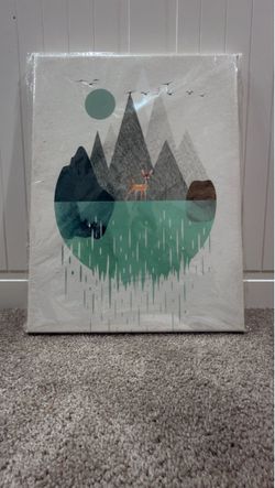 Mountain Deer Canvas Wall Art Print