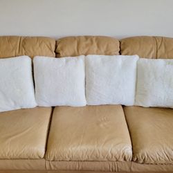 White Faux Rabbit-Style Fur Throw Pillows – Set of 4