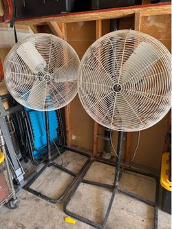 Pair of schaefer industrial air circulator fan