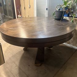 2 Piece Hardwood Solid Round Table 6 Ft Diameter