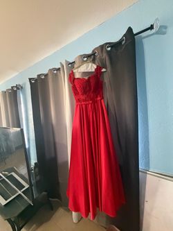 Gorgeous red corseted gown