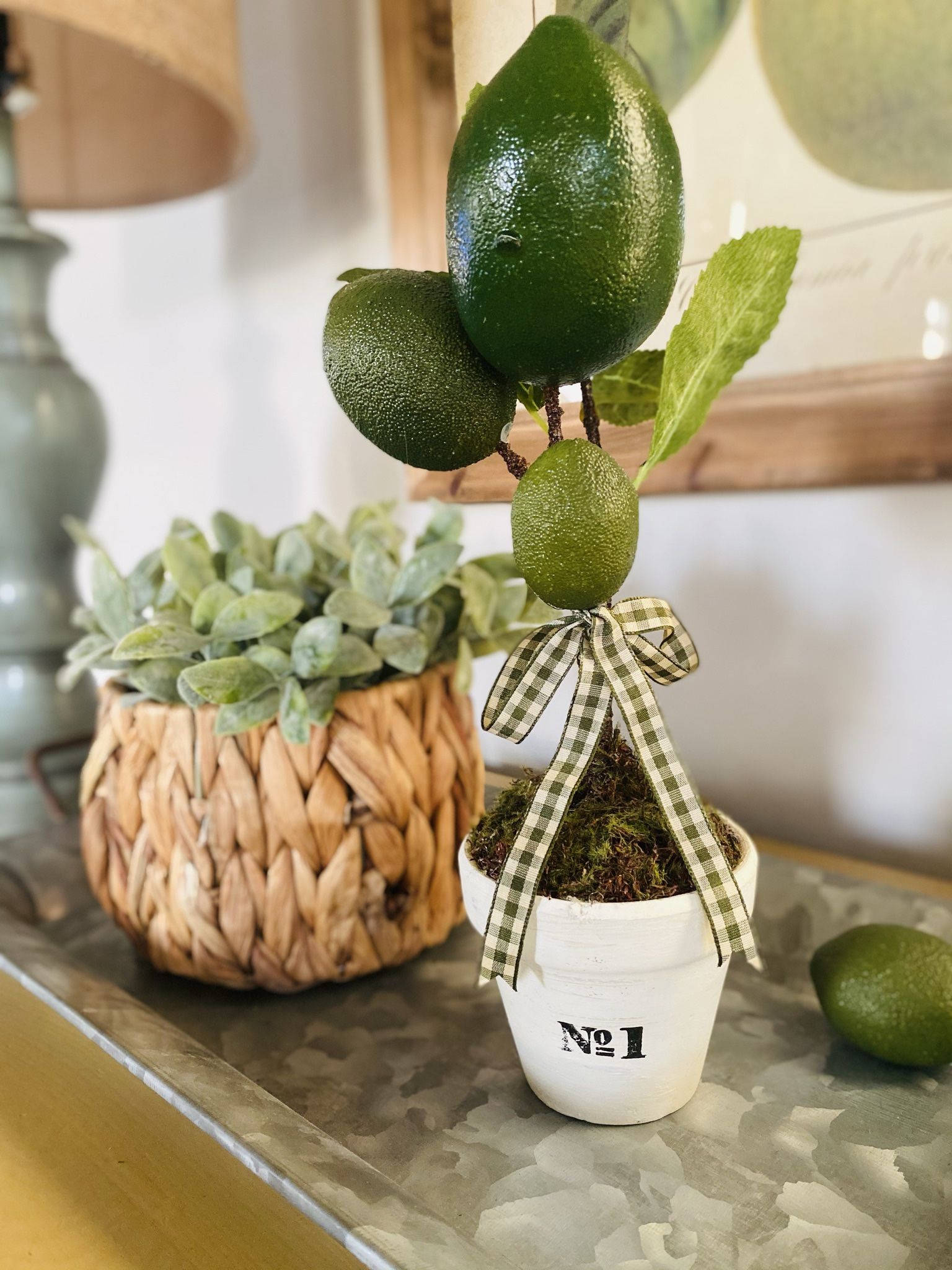 Mini Lime Tree Topiary/ Faux