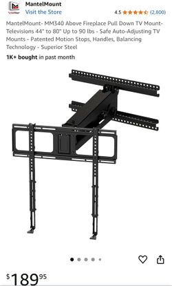 MantleMount Fireplace Pull Down TV Mount