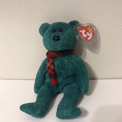 TY Beanie Baby 1999 Wallace The Scottish Bear PE Pellets w/ Swing Tag & Tush Tag