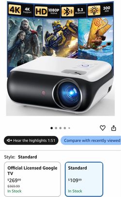 1080P Native HD Projector with Bluetooth
