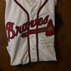 Braves Jersey With Tom Glavin Sign 