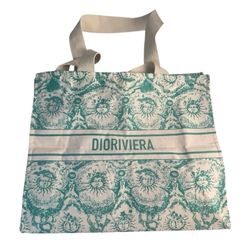 Christian Dior GWP Dioriviera Straw Beach Tote Bag Turquoise