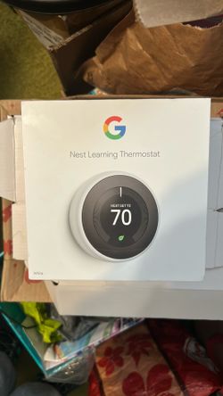 Google Nest Learning Thermostat-Model: A0013. Item Number: T3017US. Color: White.