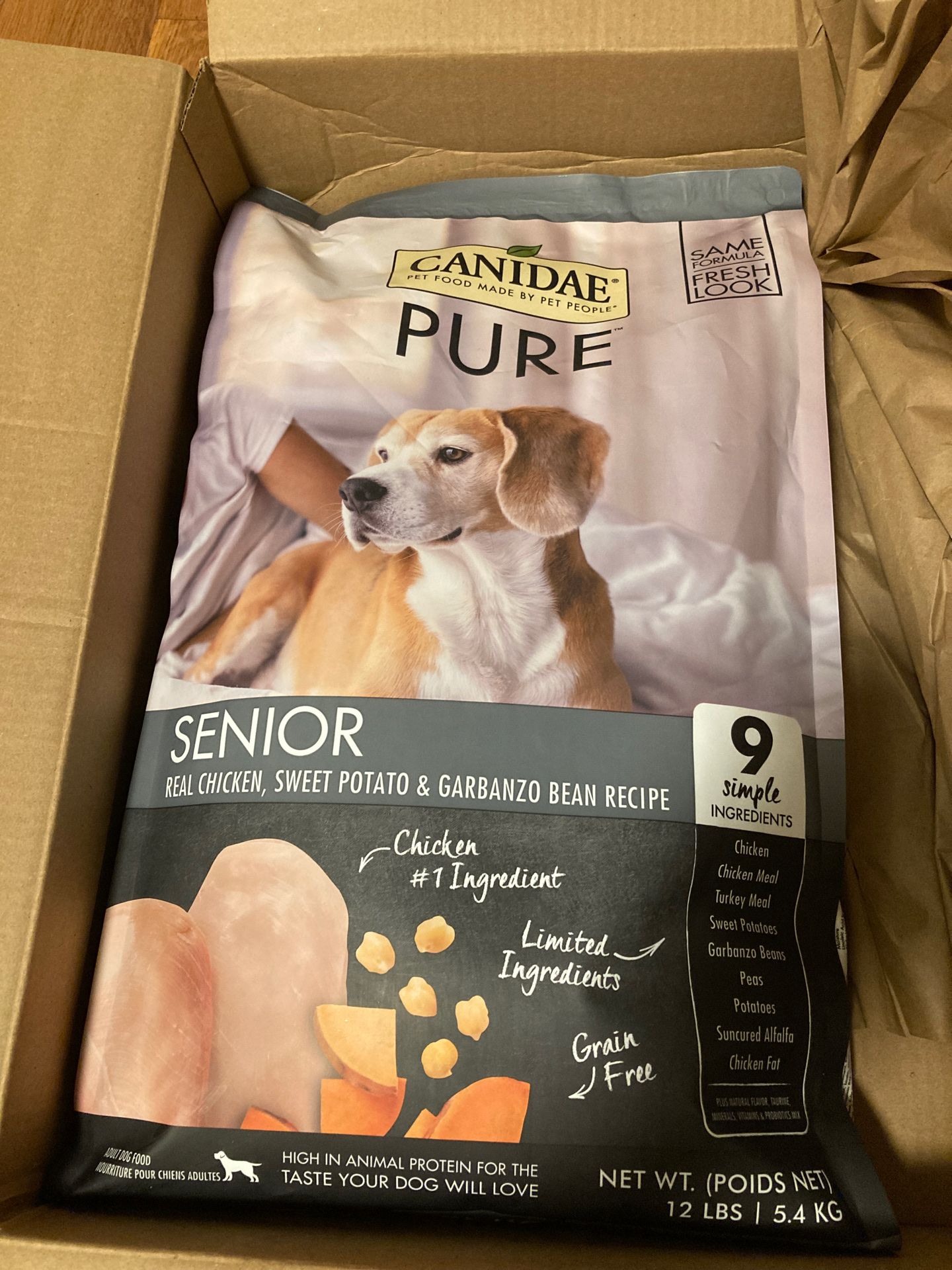 Canidae senior dog food $10