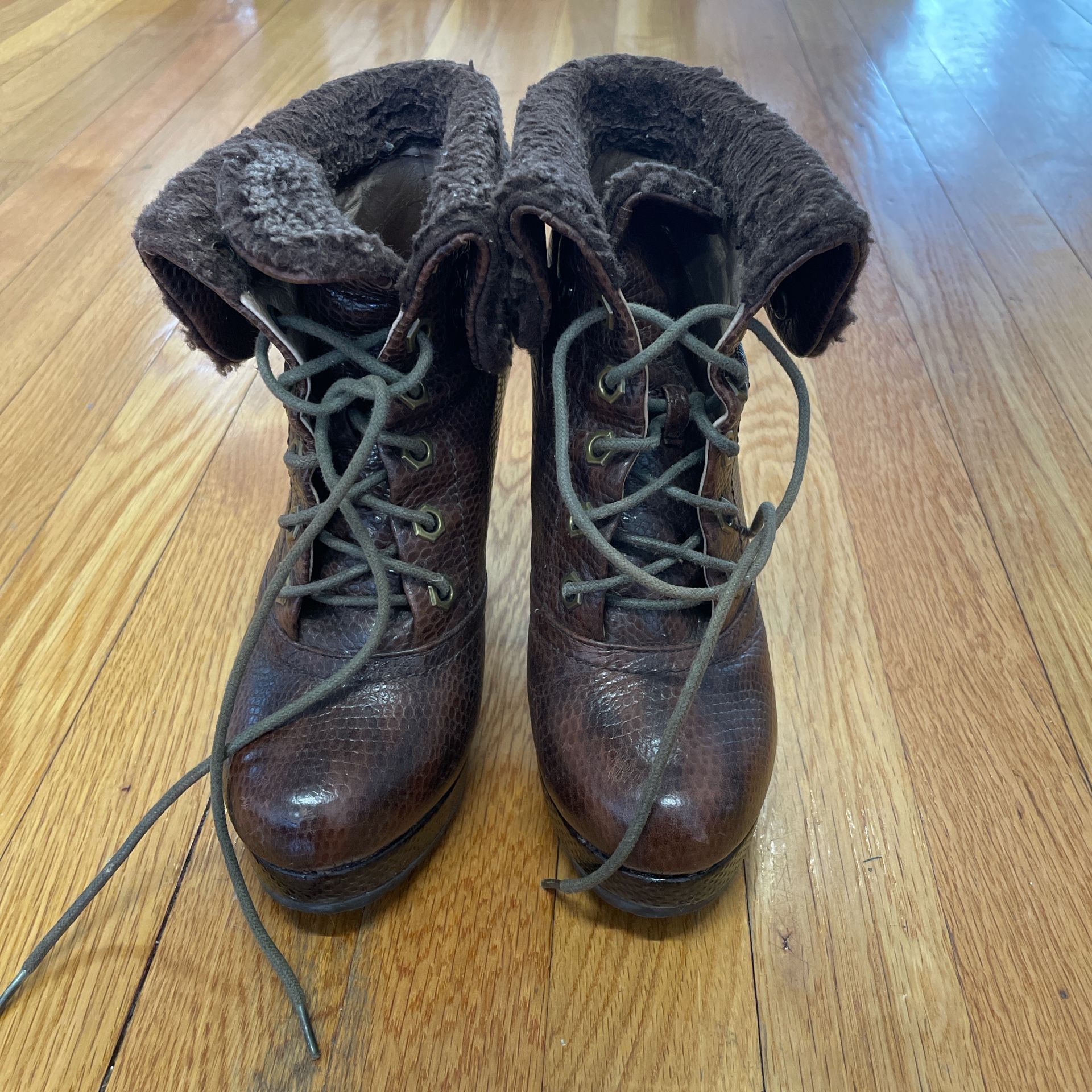 Genuine Leather High Heel Boots