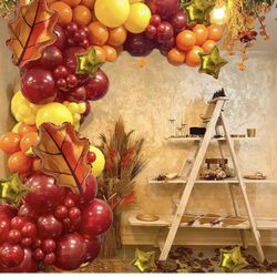 Balloons Garland Party Supplies Maple Leaves Foil - 3 packs