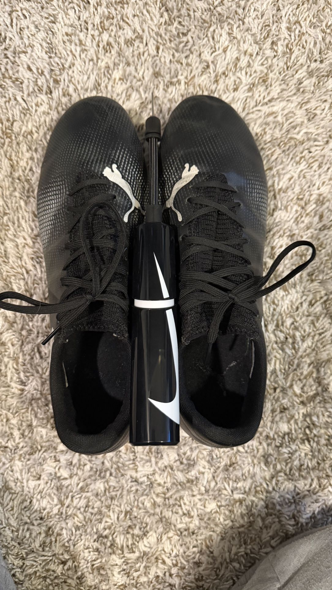 Puma Soccer Cleats + Nike Ball Pump (with needle included)