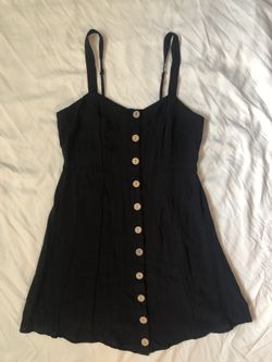 Black Button Up Summer Mini Dress
