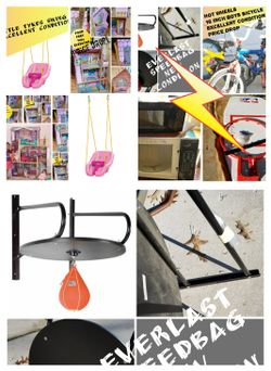 Bicycle Speed bag Basket ball hoop microwave doll house swing