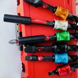 6PCS  Bit Holders 1/4 Socket, Hex Shank Screwdriver Bit Holder for Impact Driver Drill Bit Keychain Extension Bar Quick Release Easy Change, Screwdriv