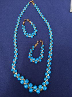 Vintage Blue Gold Tone