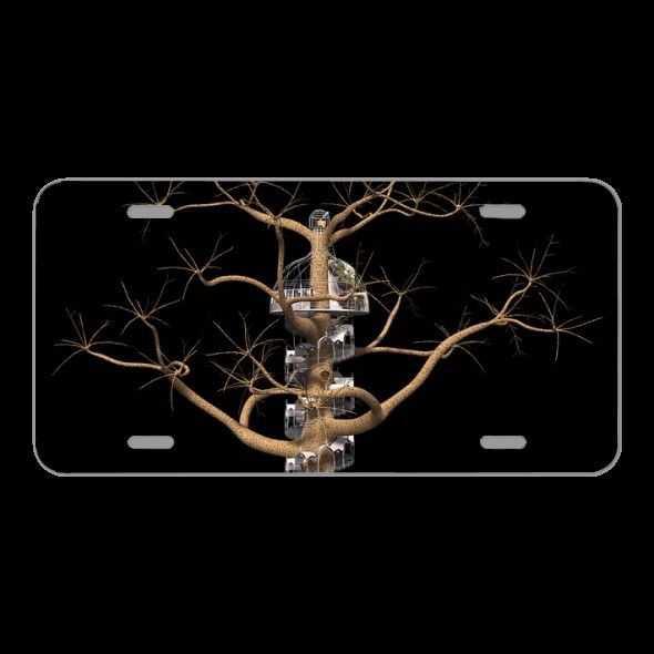 License Plate Novelty Car Front Tree Fantasy Spiral Staircase