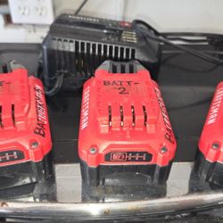 (Qty of 3) 20V Craftsman Batteries W Charger