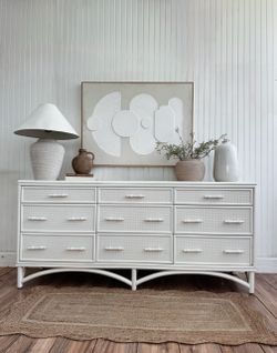 Vintage rattan dresser