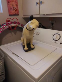 Vintage RCA Advertising Nipper Chalkware Statue 14 And Half In High