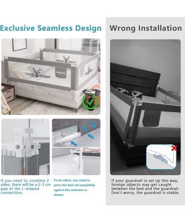 🔥Brand new In Box (Set of 3)🔥Bed Rails for Toddlers -New Upgraded Extra Long Bed Guardrail for Kids Great Fit for Twin, Double, Full-Size Queen & Ki