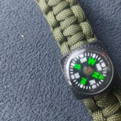 Olive Green Paracord Compass Survival Bracelet - Sell