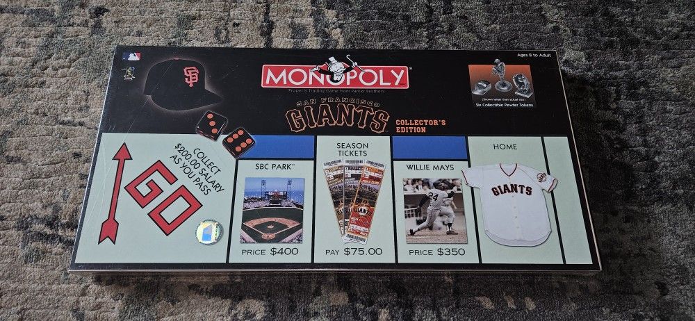 Monopoly San Francisco Giants 2005 Collector’s Edition Brand New Factory Sealed!