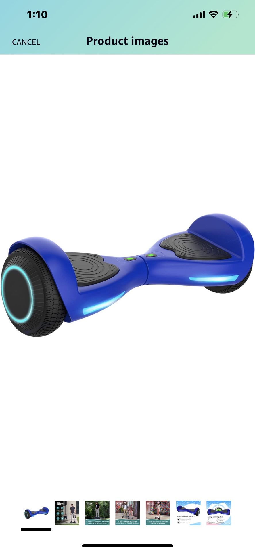 FX3 Hoverboard with 6.5" LED Wheels & Headlight, Max 3.1Miles Range & 6.2mph Power by 200W Motor, UL2272 Certified Approved and 65.52Wh Battery Self B
