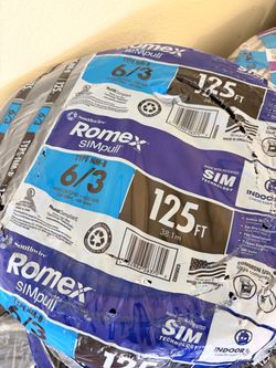 125 ft. 6/3 Black Stranded Romex SIMpull CU NM-B W/G Wire