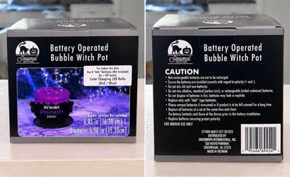 Halloween Battery Operated Bubble Witch Pot – NEW in Box