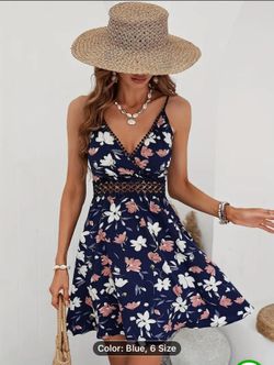 Lace Spaghetti Strap Floral Dress