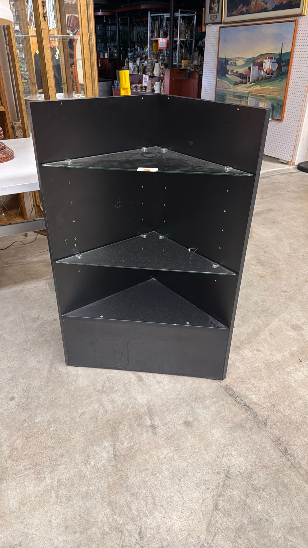 Black Corner With 2 Glasses Shelf