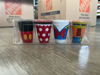 Disney Parks Character Shot Glass Set – Mickey, Minnie, Goofy, Donald – Set of 4