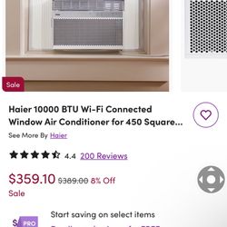Haier 10000 BTU Air Conditioner WiFi Open Box Like New